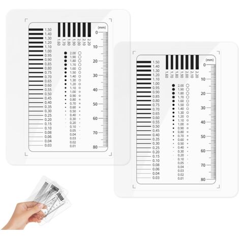 Kit de règles de mesure des fissures professionnelles - Plastique transparent flexible, idéal pour les artisans et les évaluateurs, mesures précises et durabilité, 2 pièces (1/5)