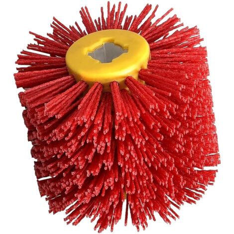 Disque de polissage, brosse à poils en nylon, tambour de tréfilage, brosse de ponçage pour polissage, meulage et ébavurage du bois (grain 240) (1/5)
