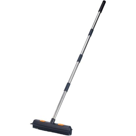 Balai en caoutchouc avec raclette, épilateur réglable pour animaux domestiques, poignée télescopique, outil de nettoyage pour jardin, fenêtre, garage (1/5)