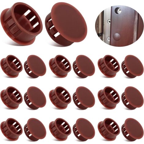 Lot de 20 capuchons pour trous de perçage - En plastique - 25 mm - Pour trous de perçage - 25 mm - Pour trous de perçage de meubles (1/5)