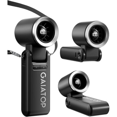 Gaiatop Ventilateur à Main Turbo Portatif, Refroidissement Jusqu’à 21 Heures, Mini Petit Ventilateur Portable à 180° 4-En-1, 6 Vitesses Ventilo Portable, Pour Le Travail L’extérieur Idéal Comme Cadeau