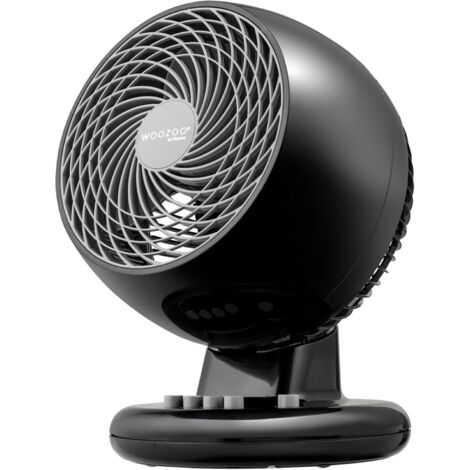 Iris Ohyama Woozoo, Ventilateur de table silencieux, puissant & portable, 23m², Portée 12m, Oscillation, Inclinaison verticale, Chambre - Woozoo PCF-M18 - Noir