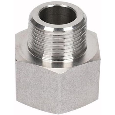Adaptateur de tuyau en acier inoxydable, convertisseur de raccord de tuyau femelle vers mâle, adaptateur réducteur de raccord de tuyau pour air, huile, eau (G3/4 femelle vers R1/2 mâle) (1/5)