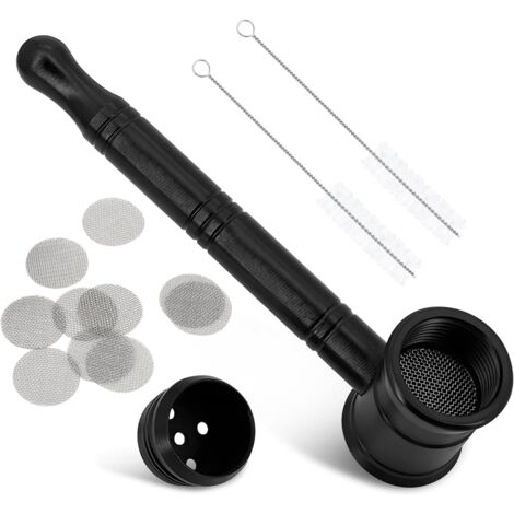 Bec avec filtre à tamis en acier inoxydable, brosse de nettoyage, 10 crépines bong, 2 nettoyeur de tuyaux, compact, durable et facile d'entretien, idéal comme cadeau (1/5)