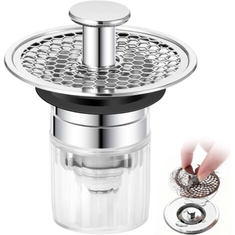 Blendura Bonde de Lavabo, Bouchon Lavabo Salle de Bain 32-42mm, Universel Pop-Up Bouchon de Lavabo Bouchon Evier Cuisine Salle de Bain, Bonde Lavabo avec Filtre Anti-Clogging et Anti-Odeur