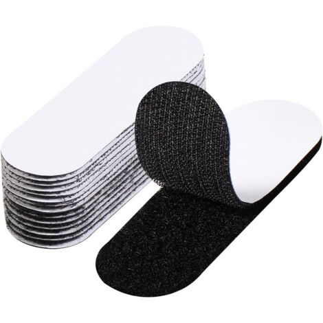 Blendura Scratch Autocollant Double Face, 10 Pièces 3 x 10cm Bande Scratch Adhésive Noir Double Face pour Mur,Sol,Métal,Plastique,Ménage,Bricolage (1/5)