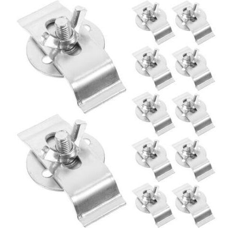 Lot de 12 clips de fixation en acier inoxydable pour éviers encastrés. Installation facile.