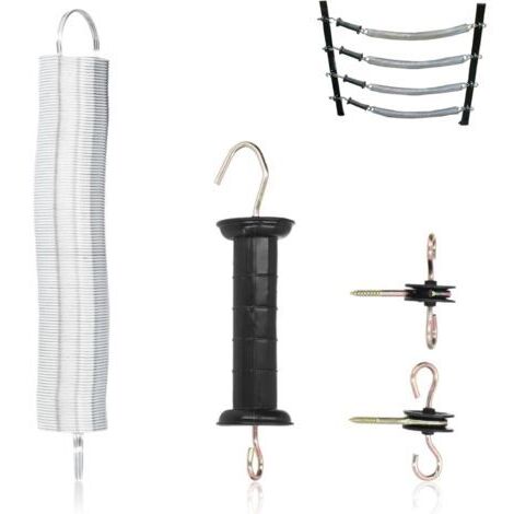 Farming Kit Poignée Et Ressort Portillon, Poignées De Portail Isolées pour Clôture électrique Ensemble De Poignées De Portail à Ressort pour Clôture Pâturages