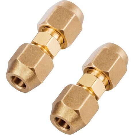 Lot de 6 Raccord Liaison Frigorifique, Raccord Frigorifique 1/4 pour Tuyaux en cuivre, Raccords pour conduites de Fluide Frigorigène, Adaptateurs Climatisation, Ecrou Laiton+Raccord Laiton M