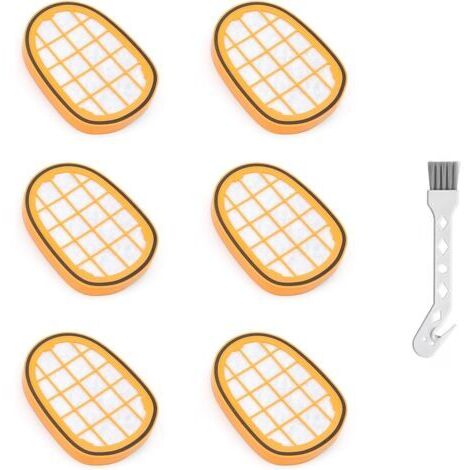 6 Pièces Set Filtre Aspirateur pour Philips, Filtres de Rechange pour Aspirateur Sans Fil Philips Speedpro Max, avec Brosse Blanche, pour Modèles Philips FC6822, FC6823, FC6827, FC6908