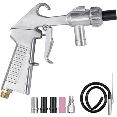 Sandblaster Gun Pneumatic Sandblaster Kit with 4 Nozzles, Air Compressor Gun for Surface Polishing (1/5)