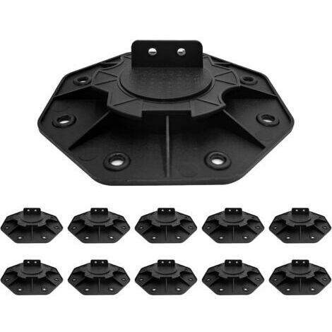 Lot de 10 roulements de piédestal de terrasse, hauteur réglable de 18 à 30 mm, matériau PP, pour fontaines à eau, jardins en terrasse, pavage de cour, etc (1/5)