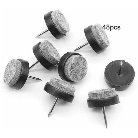 48PCS Clous Patins de Meuble Patin Chaise a Clouer Meubles Feutre Chaise Protecteurs pour Chaises de Meuble Protecteurs de Pieds de Table (22 mm) - avec Boîte en Plastique (1/4)