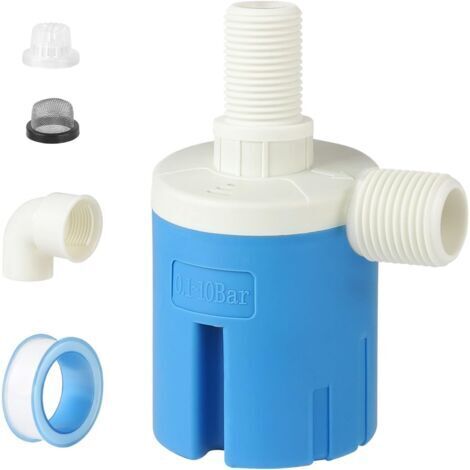 Vanne à Flotteur Automatique, 1/2'' Vanne de Régulation du Niveau d'eau, Entrée d'eau Supérieure, avec 2 Tamis Filtrant, pour Piscines, Baignoires, Aquariums, Aquaculture (1/5)