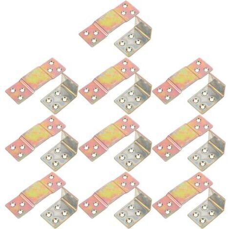 Supports Métalliques Détachables pour Longerons de Lit Kit 10 Paires Fixation Robuste en Métal Antirouille Accessoires pour Cadre de Lit en Bois Installation Facile pour