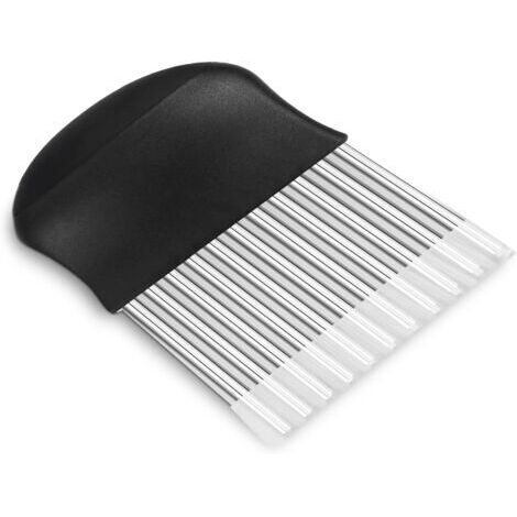Couteau Ondulé en Acier Inoxydable : Coupe Pomme de Terre, Patate pour Frites, Légumes, Beurre et Fruits - Idéal pour la Préparation de Salade (2PCS) (1/5)