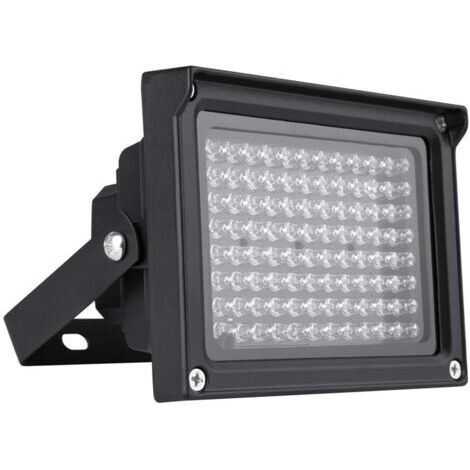 Illuminateur infrarouge 96 LED 850 nm avec capteur 12 V Vision nocturne Étanche pour caméra de sécurité CCTV, Noir (1/5)