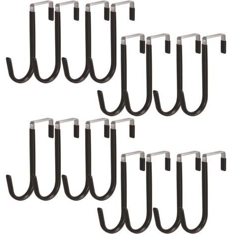 Générique Crochet Sur Porte 16 Pièces Crochet Pour Porte De Salle De Bain,Organisateur Sans Perçage Pour Vêtements Serviettes Manteaux Sacs Couronnes Guirlandes Rangement Pratique Pour Maison