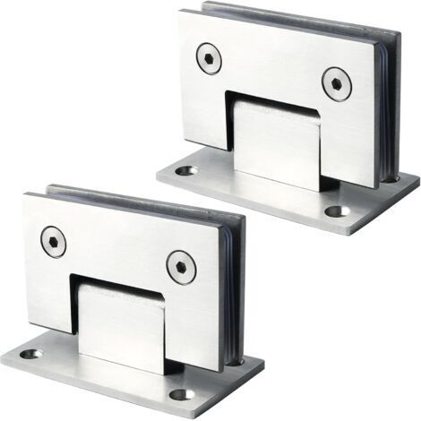 2 Pièces Charnière de Porte à Pince Charnière Connecteur Mural Pliant de 90 Degrés, Adaptative de 8 à 12 mm, Finition Brossée en Acier Inoxydable, EBL5500-LS-2P