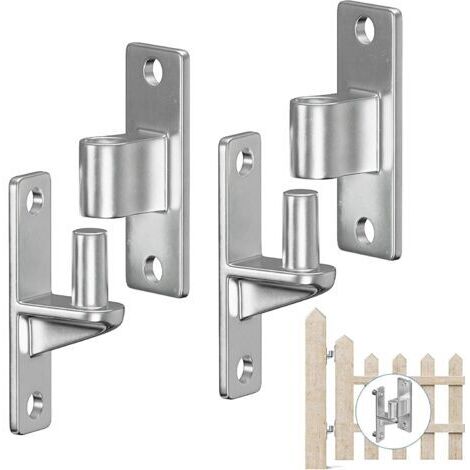 2 Paires Charnières de portail, Charnière porte lourde en acier inoxydable 304, Charnière de portail à montage mural pour portail de ferme, Capacité à 270kg (1/5)