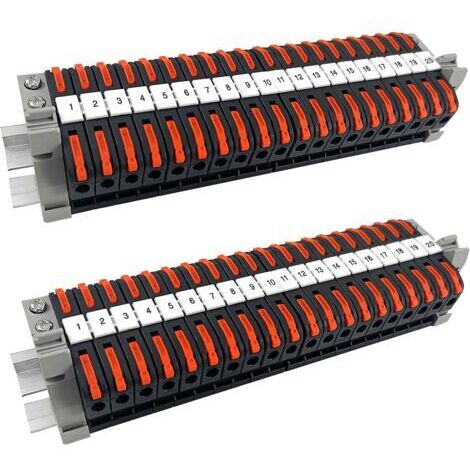 40 Pièces Kit de Bornier de Rail Din Electrique, PCT-211 0,08-4 mm² Bornier Electronique Terre, Bornier de Connecteur de Rail pour Projets de Bricolage CâBlage Rapide Enfichable de la Conversion