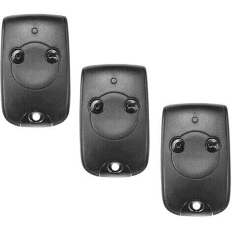 Lot de 3 Trois télécommandes 1841026 NS à 2 canaux (433,42 MHz) pour la commande de deux moteurs dans les systèmes d'automatisation de portails et de portes de garage. Batterie au lithium longue durée
