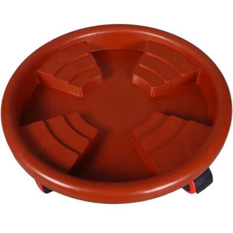 Support à Pots avec roulettes, Dessous de Verre Rond avec roulettes, Support pour Plantes Roulantes, Soucoupe de Jardinière à roulettes pour Plantes E, Diamètre extérieur 40 cm