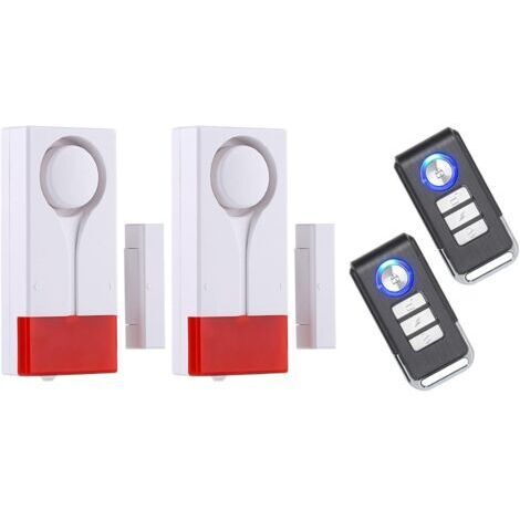2 Pack Door and Window Alarm, Wireless Remote Control, Home Security Magnetic Sensor, Loud Burglar Chime Alert for Home Apartment Garage Pool