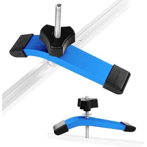 2 Pièces Ensembles Serre Joint Rail de Guidage de Type T, Alliage d'aluminium M8 Pinces à Fente en T pour établi de Serrage et à Dégagement Rapide, Pince de Compression Stable et Flexible