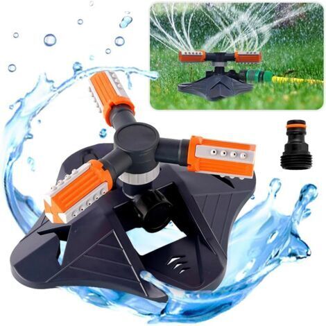 Arrosage Automatique Pelouse à 3 Bras,Arroseur Rotatif,Arrosage Automatique pour Jardin 360 Degrés,Arroseur Automatique,Utiliser pour Fleurs,légumes Asperseur,Végétatif Arrosage