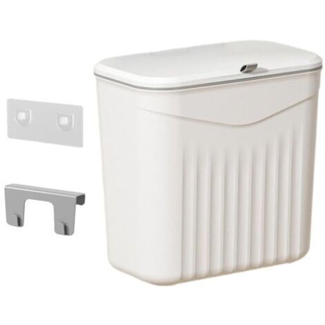 Poubelle De Porte De Placard Poubelle Murale avec Couvercle - Accessoire Maison pour Sur Porte Sous Évier Salle de Bain Buanderie Bureau Appartement