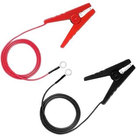 Câble de connexion pour clôture solaire avec pinces crocodiles - Accessoire de clôture électrique pour une connexion efficace - 1 câble noir et 1 câble rouge - Idéal pour les systèmes de