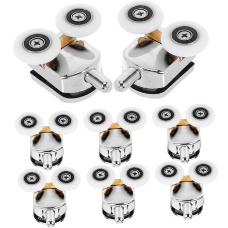 Set of 8 Pieces Sliding Door Pulley Door Hardware Door Casters Glass Door Casters Bathroom Glass Door Casters