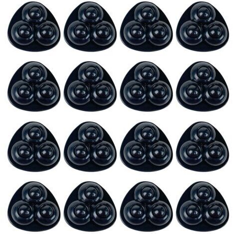 Lot de 16 mini roulettes pivotantes à 360° pour appareils de cuisine, poulie adhésive pour bricolage, poubelle, boîte de rangement avec 3 roulements à billes (billes en nylon noires)