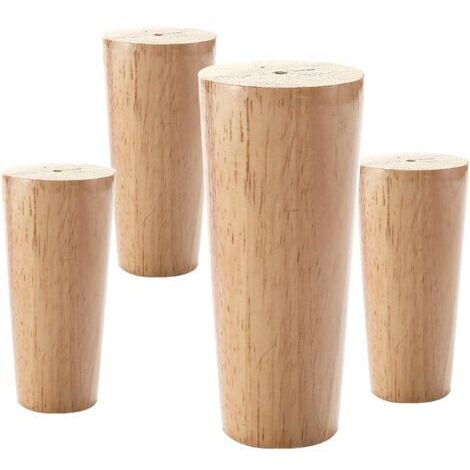 Lot de 4 Pieds de canapé de meubles,pieds de support ronds en bois massif,pieds de table de bricolage,vis M8,pour pieds de meuble TV,pieds de meuble,coffee table,pied de table,4 pièces,straight-20cm/7