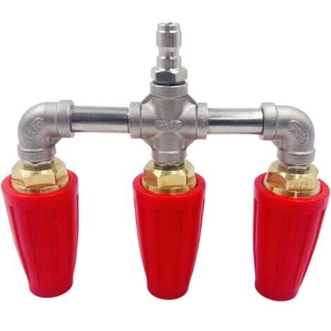 Buse turbo pour nettoyeur haute pression, buse rotative pour nettoyeur haute pression Embout de buse triple pour laveuse à pression Accessoires de nettoyage à connecteur rapide 4000PSI,