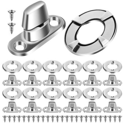 Lot De 20 Attaches À Vis Rotatives Pour Toile Bâche Boutons-Pression Pour Rideaux De Bateau Attaches Sécurisées À Rotation Manuelle Acier Inoxydable Argenté