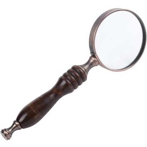 10X Hand Magnifier Retro Nostalgic Classic Magnifying Glass Handle Ebony Reading Aid Tool Elder UC32 (1/5)