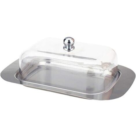 Récipient à beurre Boîte au beurre en acier inoxydable - Plat de beurre classique avec couvercle Boîtier de beurre simple - Boîte de collection Boîte de fromage de fromage Cuisine Vaisselle de cuisine (1/5)