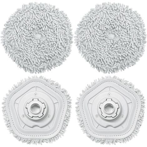 4PCS Chiffons pour Dreame W10/W10 Pro de Rechange pour aspirateur Robot, Lavable Tampon de Vadrouille, Parfait pour Tous Les Types de sols
