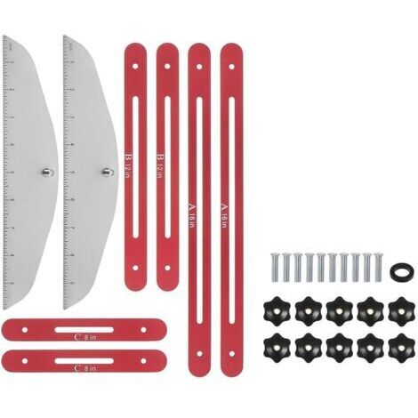 Gabarit de Marche D'Escalier Outil: Gabarit de Mesure D'Escalier Réglable de 9 Pouces à 54 Pouces pour les Marches D'Escalier, Adapté Aux Escaliers, Facile à Utiliser, Couleur Rouge.