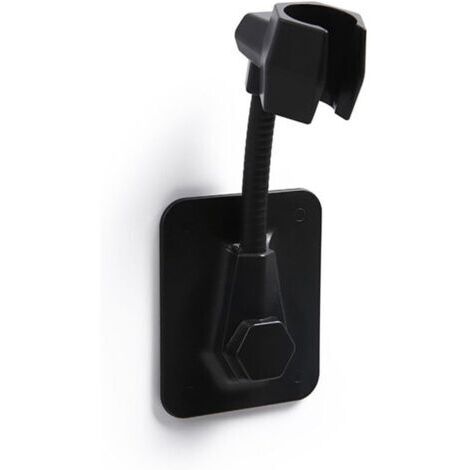 Support de pommeau de douche sans perçage - Support de pommeau de douche - Angle réglable - Support mural pour salle de bain - Noir (1/5)