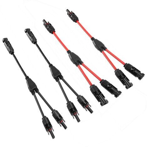 Adaptateur Câble Panneau Solaire en Y 1 à 2 Branches - Connecteurs Professionnels 30A 1000V CC, Compatible MC4, Pour Installation Parallèle,2PCS (1/5)