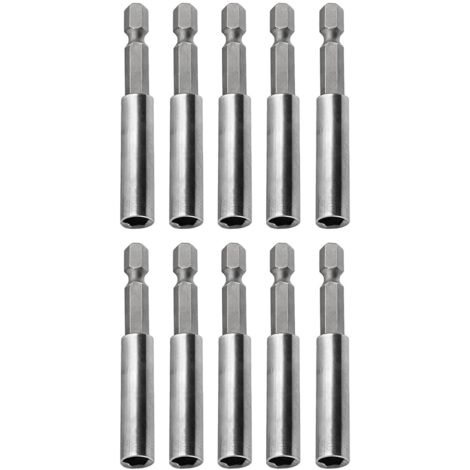 10 Porte-Embouts Magnétiques 1/4 Pouce Hexagonal 60 mm avec Système de Changement Rapide, Tige de Extension pour Visseuse, Perceuse et Outils Électriques (1/5)