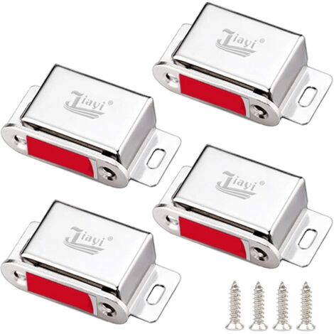 Aimant Porte Placard Puissant 4 Pièces Loquet Magnetique Porte Acier Inoxydable Aimant pour Porte de Armoire Jusqu'à 14kg Aimant pour Meuble Porte pour Fermeture Cuisine Placard Tiroirs Porte (1/5)