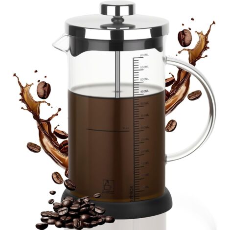 Cafetière à Piston,600ml French Press avec Filtres Remplacement (1/5)