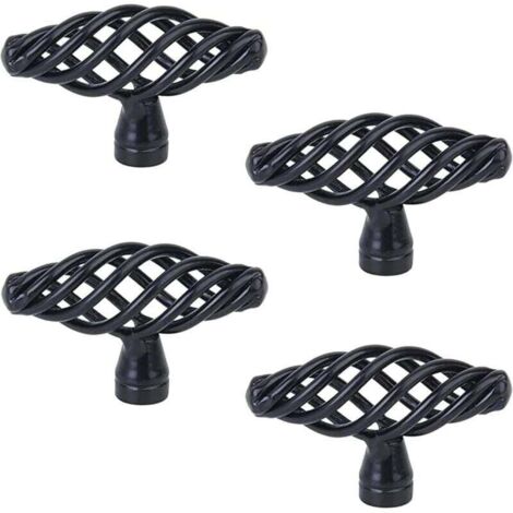 4 Pièces Poignée Meubles Anciens, Poignées meuble cage à oiseaux vintage, élégance classique, Pour meubles, armoires, portes et fenêtres, salle bain (avec vis) (1/3)