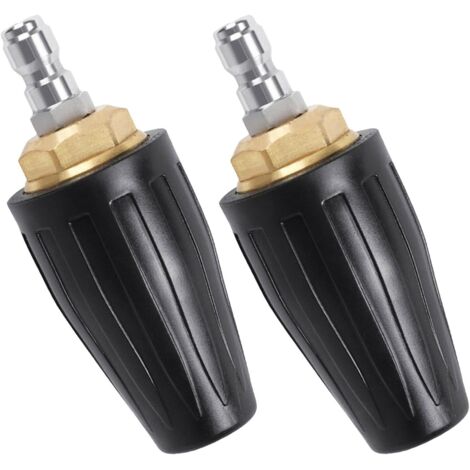 Lot de 2 Embouts Turbo Rotatifs à Connexion Rapide Buse Aluminium 040 pour Nettoyeur Haute Pression Nettoyage Haute Pression en Profondeur pour Allées Béton et Briques (1/5)