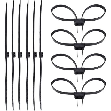 Scratch Cable10 Pièces 700mm × 12mm Menottes de Câble à Double Verrouillage, Serre-Câbles Noirs, Serre Cable pour les Ateliers, Ia Gestion des Câbles, le Jardinage et le Bricolage