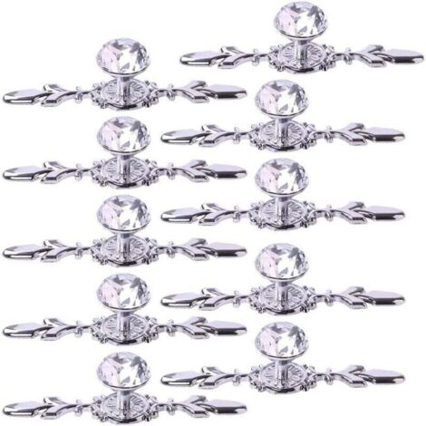 Poignées de tiroir en cristal, 10 pièces boutons d'armoire en diamant de 4,7 pouces, poignées d'armoire, poignées de garde-robe, cuisine, chambre à coucher, salle de bains, quincaillerie de meubles (1/4)